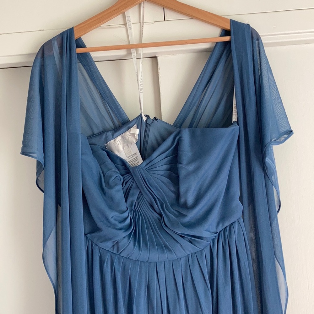 Slate blue David’s Bridal dress